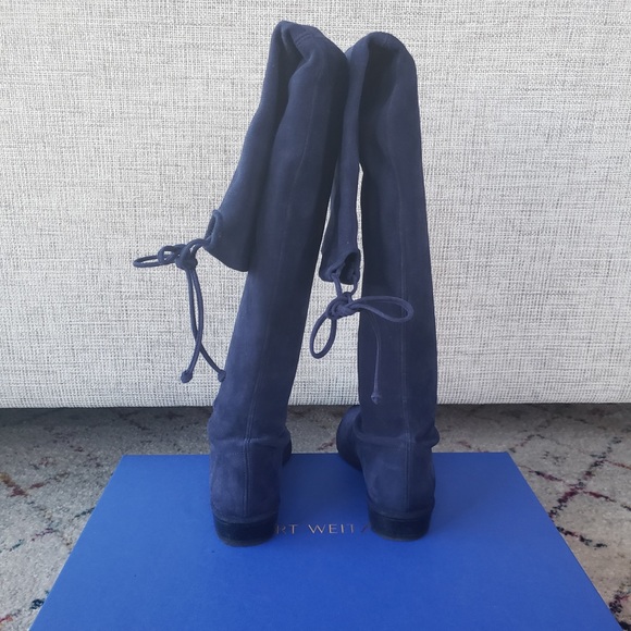 STUART WEITZMAN LIMITED EDITION LOWLAND BOOTS IN DARK BLUE - Picture 2 of 3